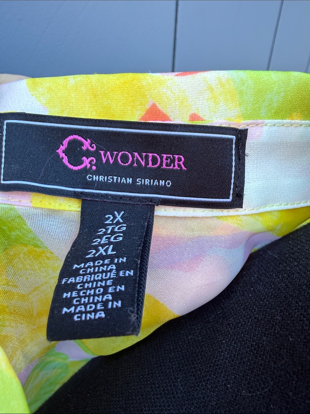 C Wonder 2X Christian Soriano Yellow & Pastel Floral Button-Front Dress sheer - Picture 12 of 12